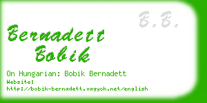 bernadett bobik business card